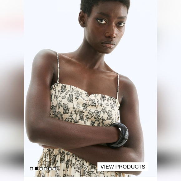 NWT H&M Smocked-Bodice Dress - Picture 3 of 7